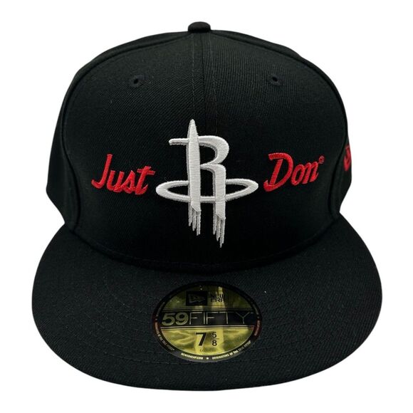 New Era x Just Don Houston Rockets‎ Hat Cap 7 5/8 Black 59Fifty NBA Basketball - Picture 1 of 8
